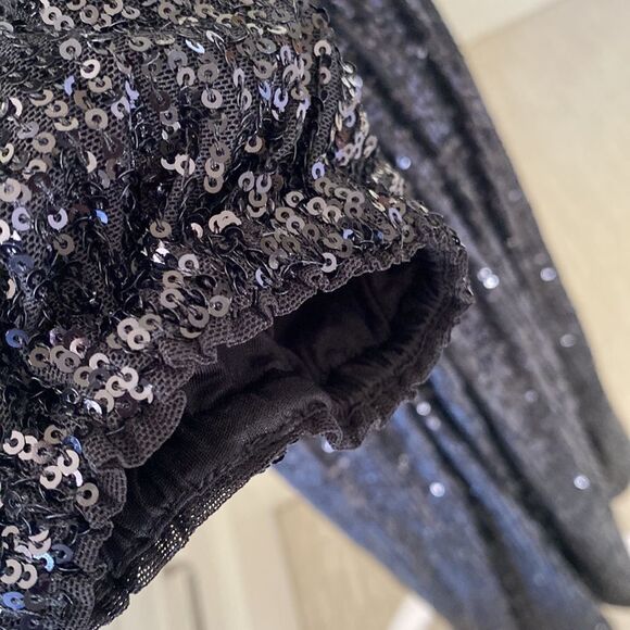 H&M NWT Black sequins cocktail dress - Picture 6 of 12